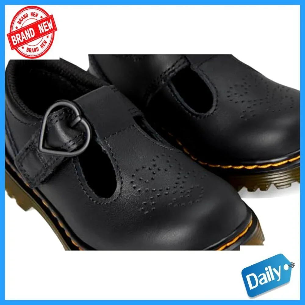 Toddler Girls Leather Mary Jane Flats with Adjustable Strap